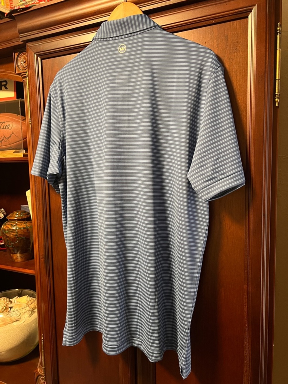 Brand New Peter Millar Crown Crafted Stretch Classic unique blue Striped Polo! - Picture 10 of 14